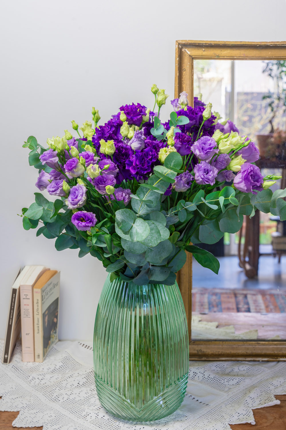Bouquet De Lisianthus Frais - Mix Rose, Blanc, Violet - Idéal Cadeau Anniversaire Ou Remerciement - 6